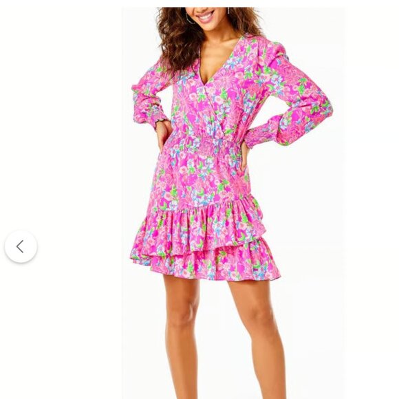 Lilly Pulitzer Cristiana Stretch Lileeze Dress Moms the Word Amethyst Size 12 - Picture 1 of 11